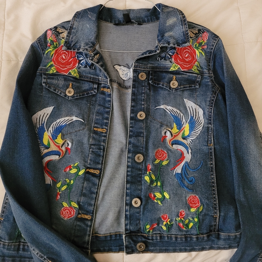 embroidered denim jacket